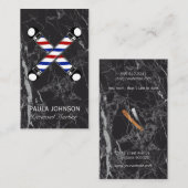 Friseursalon | Schwarzer Marmor | Frischpolen Visitenkarte (Vorne/Hinten)