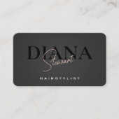 Friseursalon - Schwarzer Stil Visitenkarte (Vorderseite)