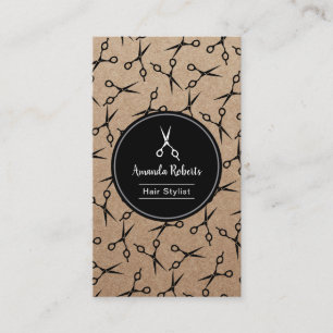 Friseursalon Scissor Muster-rustikale Verabredung Terminkarte