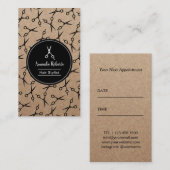 Friseursalon Scissor Muster-rustikale Verabredung Terminkarte (Vorne/Hinten)