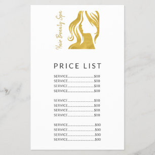 Friseursalon Simple Gold White Price List Services Flyer