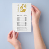 Friseursalon Simple Gold White Price List Services Flyer (Handgriff)