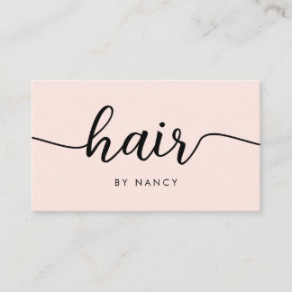Friseursalon Skript-Typografie Rosenquarz-QR-Code Visitenkarte