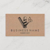 Friseursalon Stylist Black Scissy Barber Pole Visitenkarte (Vorderseite)