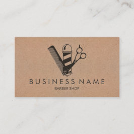 Friseursalon Stylist Black Scissy Barber Pole Visitenkarte