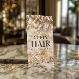 Friseursalon Stylist Curly Blond Haair Sparkcard Visitenkarte