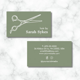 Friseursalon Stylist Sage Green Custom Visitenkarte