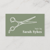 Friseursalon Stylist Sage Green Custom Visitenkarte (Vorderseite)