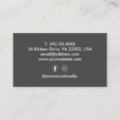 Friseursalon Stylist Scheren Dunkelgrau nach Maß Visitenkarte (Rückseite)