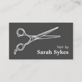 Friseursalon Stylist Scheren Dunkelgrau nach Maß Visitenkarte (Vorderseite)