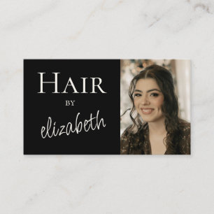 Friseursalon-Stylist-Script-Foto Schwarz Visitenkarte