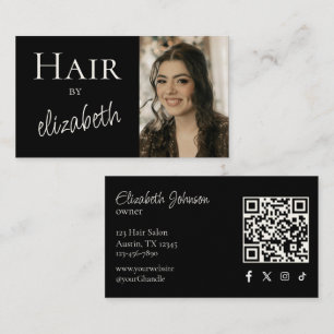 Friseursalon-Stylist-Script-Social-Icon-Foto Schwa Visitenkarte