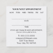 Friseursalon Termine Visitenkarte (Rückseite)