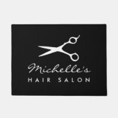 Friseursalon-Türmatte mit Barberschere Fußmatte (Vorderseite)