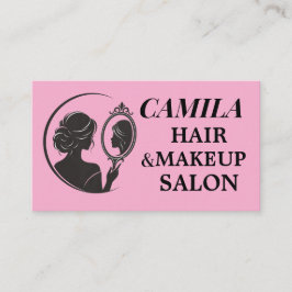 Friseursalon und Kosmetiksalon Pink Elegante Weibl Visitenkarte