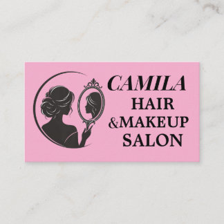 Friseursalon und Kosmetiksalon Pink Elegante Weibl Visitenkarte