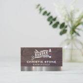 Friseursalon und Schere Visitenkarte (Stehend Vorderseite)