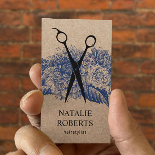 Friseursalon Vintage florale Kraft Visitenkarte