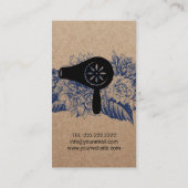 Friseursalon Vintage florale Kraft Visitenkarte (Rückseite)