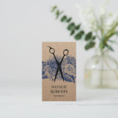 Friseursalon Vintage florale Kraft Visitenkarte (Stehend Vorderseite)