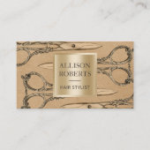 Friseursalon Vintage Goldschere Ernennung Terminkarte (Vorderseite)