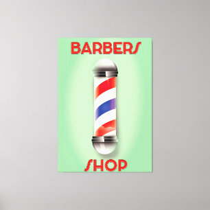 Friseursalon Vintage-Polschild Leinwanddruck