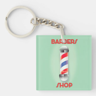 Friseursalon Vintage-Polschild Schlüsselanhänger