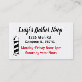 Friseursalon Visitenkarte (Rückseite)