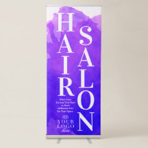 Friseursalon Wasserfarben Lila Vertikalzeichen