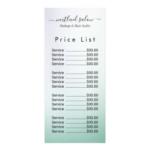 Friseursalon White Elegant Preis Rack Karte Werbekarte