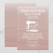 Friseursalon Wiedereröffnung Rosa Rosa Ombre Einladung (Vorne/Hinten)