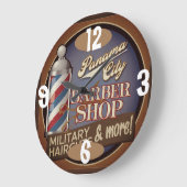 Friseursalon-Zeit auf a Große Wanduhr (Winkel)