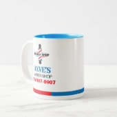 Friseursalon Zweifarbige Tasse (Vorderseite Links)