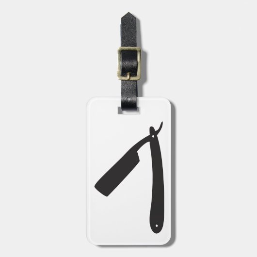 Friseursalonrasiermesser Gepäckanhänger (Vorderseite vertikal)