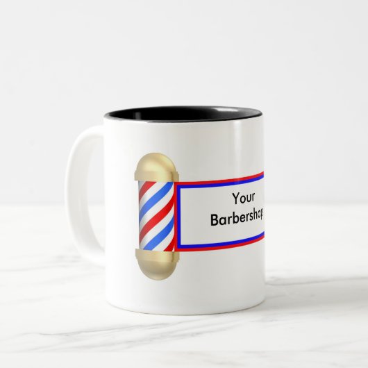 Friseursalonrolle Zweifarbige Tasse (Vorderseite Links)