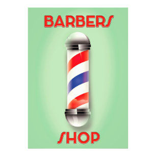 Friseursalons Vintage Stangen-Schild Fotodruck