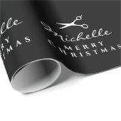 Friseursalonschere aus Friseursalon - Weihnachtssc Geschenkpapier (Rolleneckpunkt)