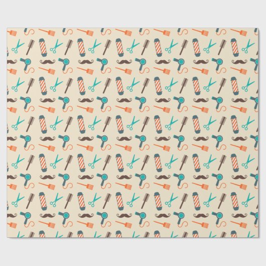 Friseursalonthema Geschenkpapier (Flach)