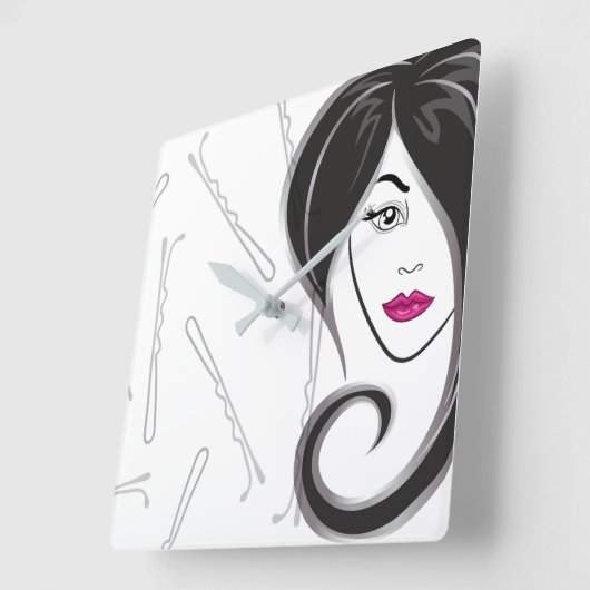 Friseursalonuhr Quadratische Wanduhr (Winkel)