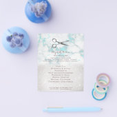 Friseurschere auf aquamarinem Marmor Flyer (Einzeln)