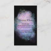 Friseurschere auf lila Wolke Visitenkarte (Rückseite)