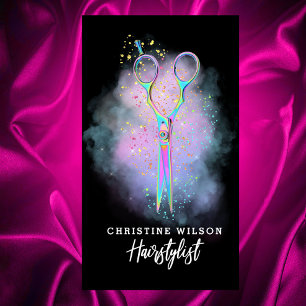 Friseurschere auf lila Wolke Visitenkarte