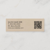 Friseurschere Beige Kraftpapier Qr Code Mini Visitenkarte (Rückseite)