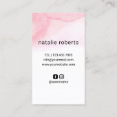 Friseurschere & Hand Pink Aquarellsalon Visitenkarte (Rückseite)