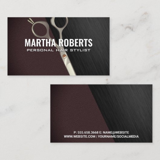 Friseurschere | Hintergrundinformationen zu Farbbl Visitenkarte (Vorne/Hinten)