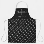 Friseurschere im Muster, schwarz und weiß Schürze (Vorderseite)