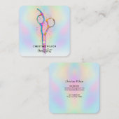 Friseurschere in Pastellfarben Quadratische Visitenkarte (Vorne/Hinten)