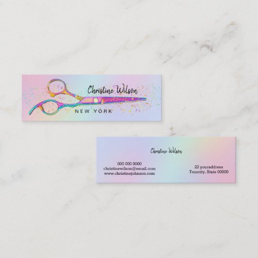 Friseurschere Logo Mini Visitenkarte (Vorne/Hinten)