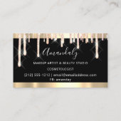 Friseurschere machen Black Gold Tropfen Visitenkarte (Rückseite)