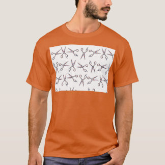 Friseurschere Muster Vintage Haarschnitt Trend T-Shirt